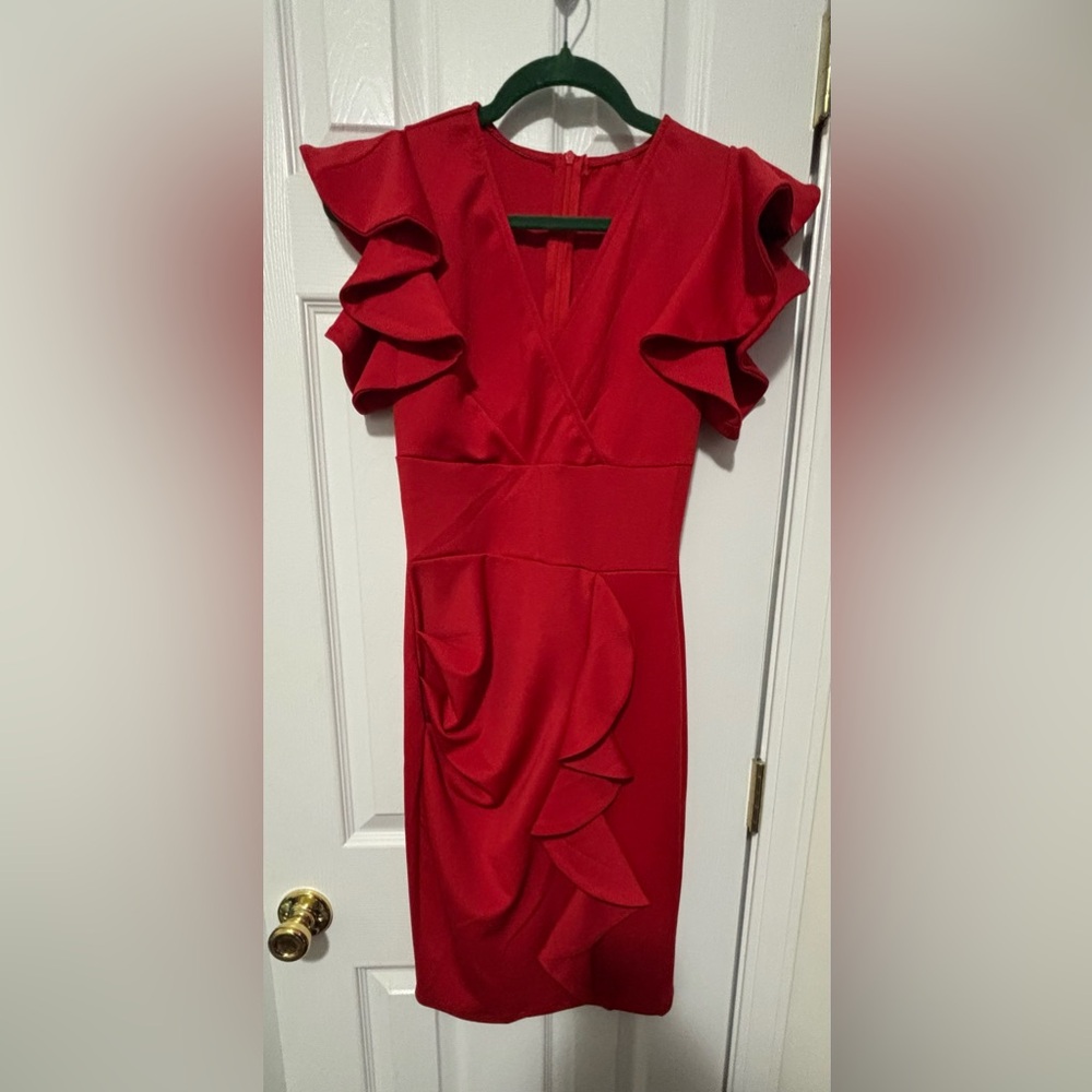 *CLEARANCE* NWOT NEW UNBRANDED NO TAG SIZE 6 RED WOMENS Cocktail Dress